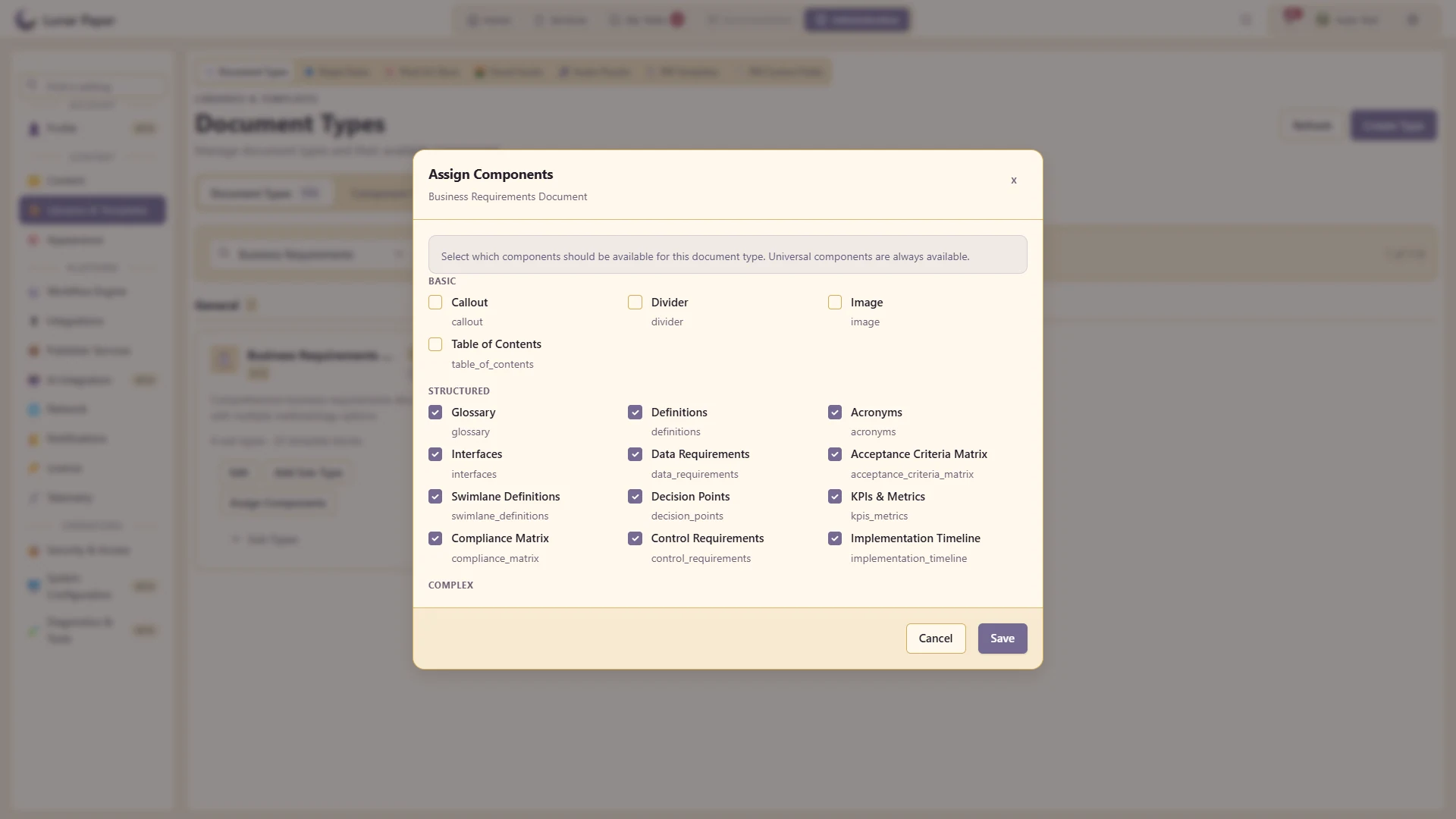 Reusable document components.