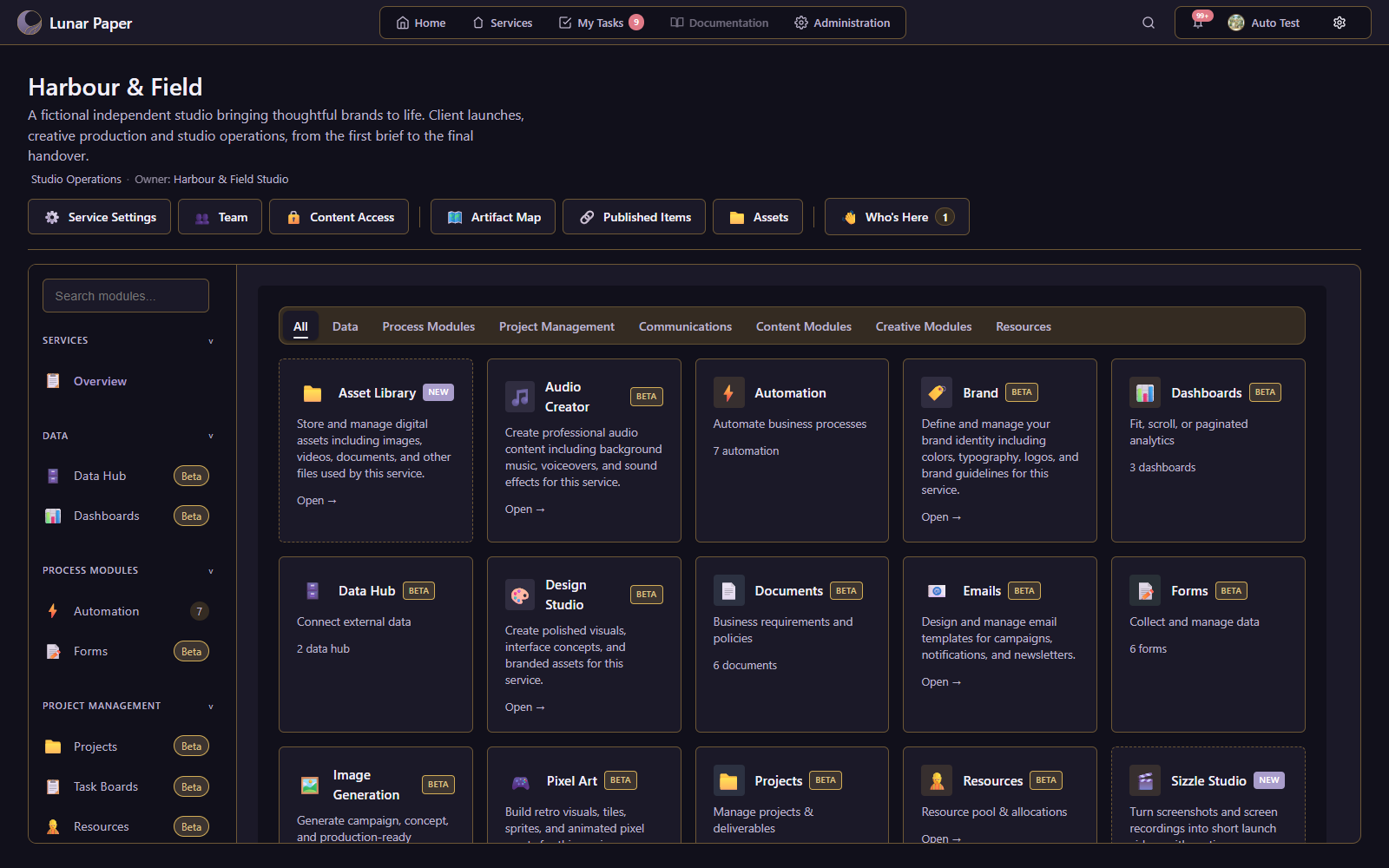 Application themes: Lunar Paper Dark theme.